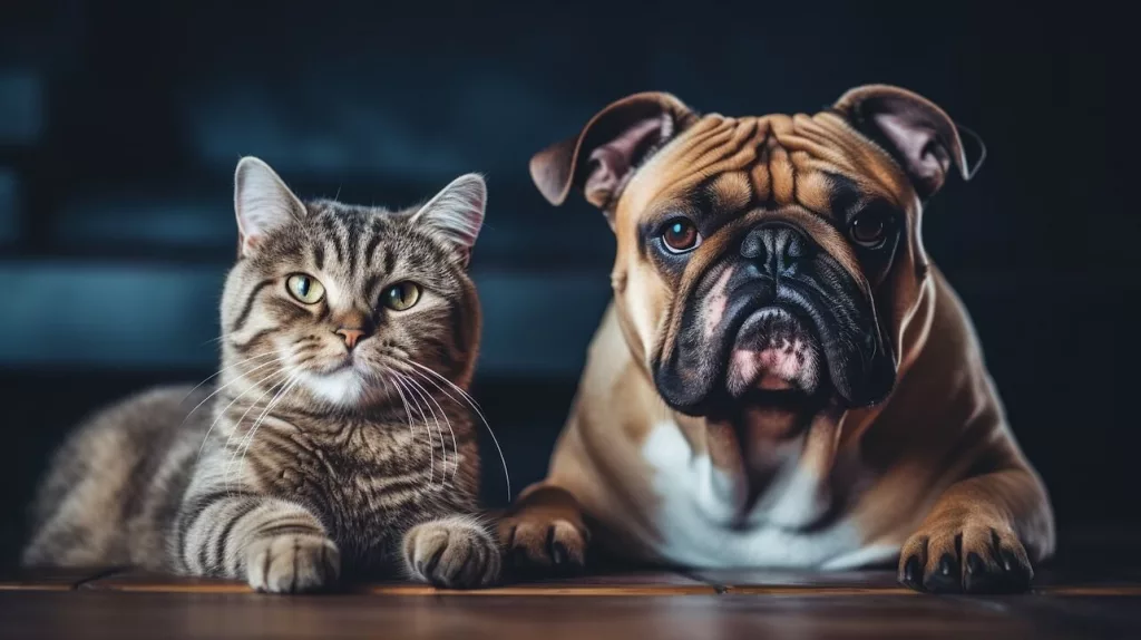 AI generated portrait of a cat and dog