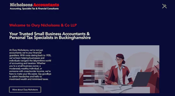 Nicholsons Accounts website design